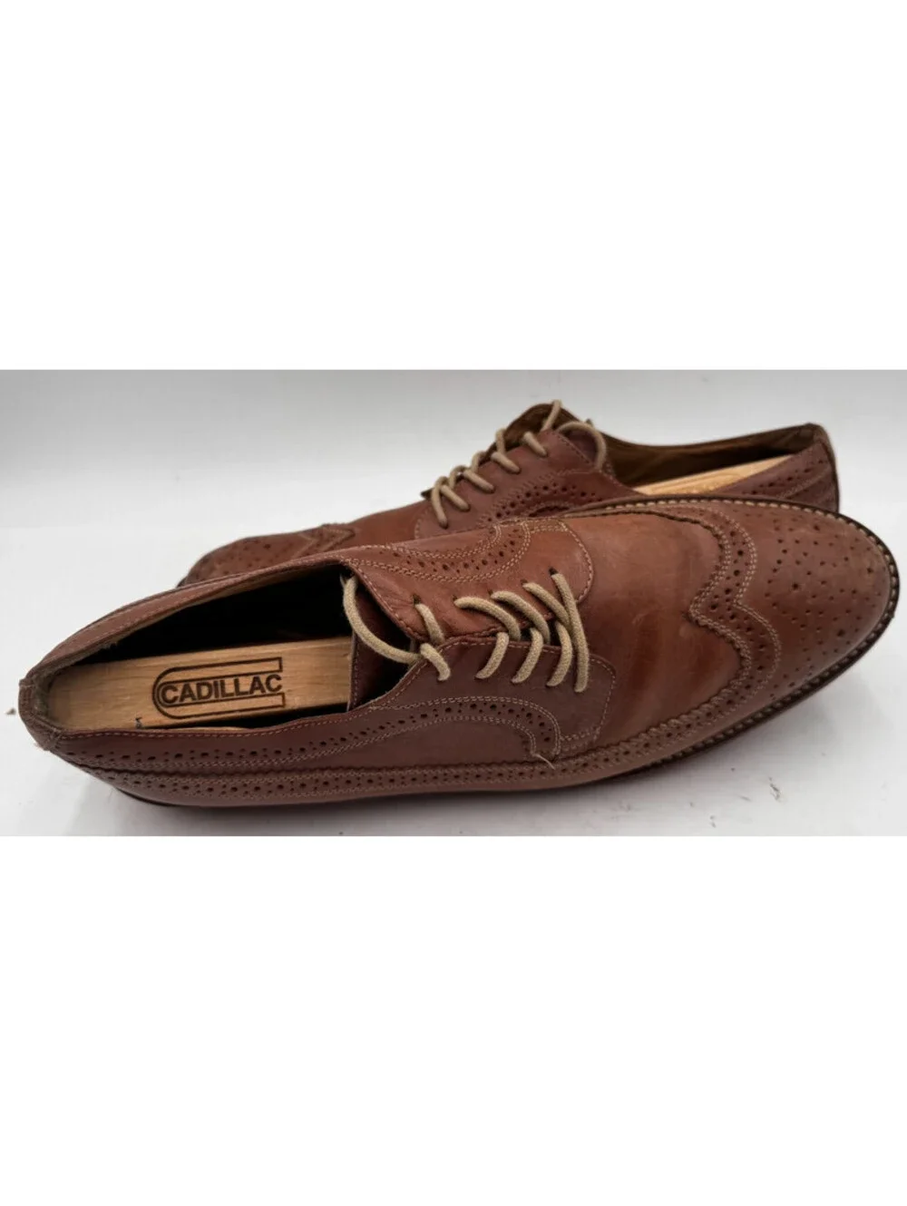 1901 Nordstrom Kyle Men's Dress Shoes 11 Brown Leather Brogues Wingtip Oxfords